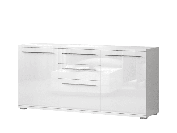 Komoda K180-3K2F - Bela lak